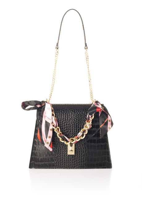 Ayla Fuxia Leather Bag by Prim & Proper - Black - Prim & Proper -