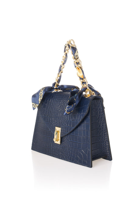 Ayla Blue Leather Bag by Prim & Proper - - Prim & Proper -