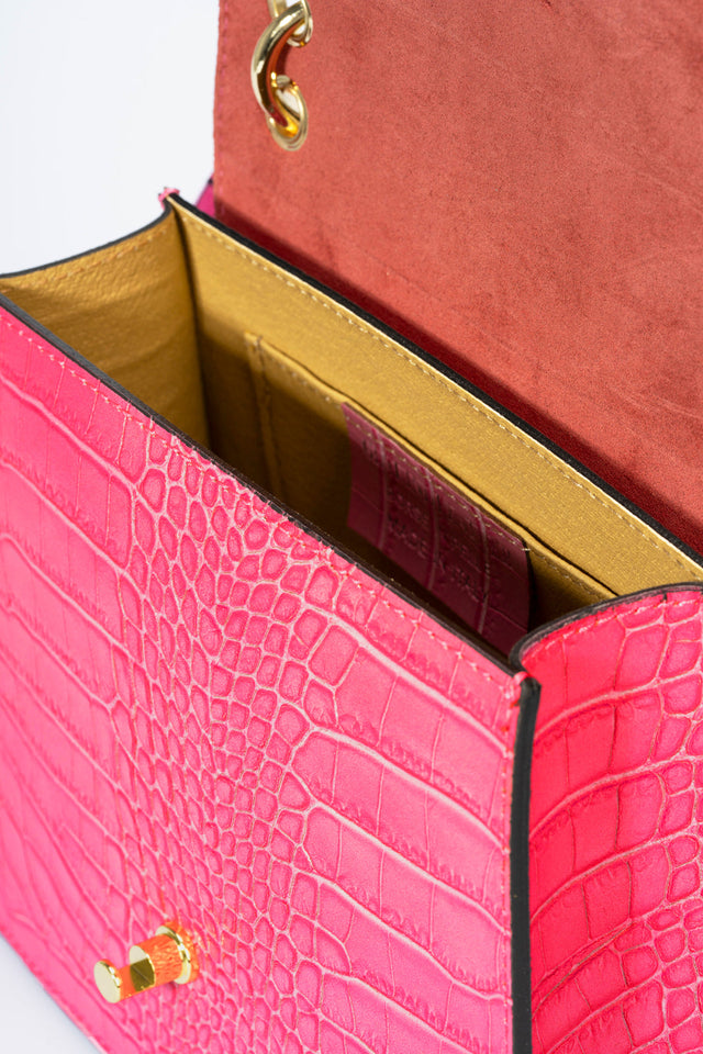 Ayla Fuxia Leather Bag by Prim & Proper - - Prim & Proper -
