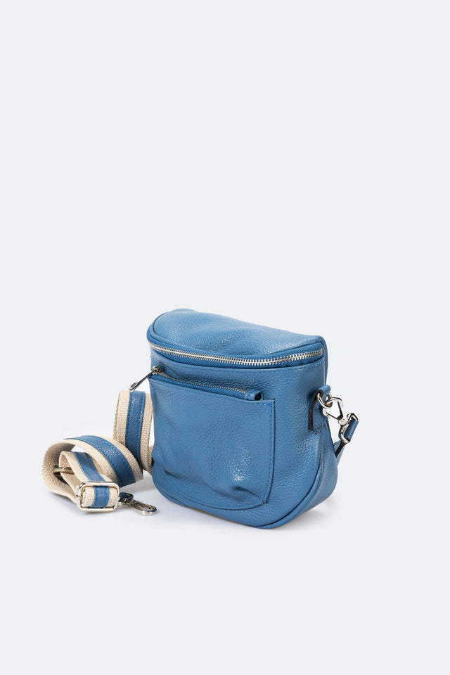 Darina Blue Royal Leather Bag by Prim & Proper - - Prim & Proper -