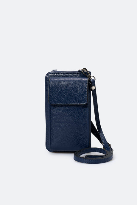 Mavis Blue Leather Bag by Prim & Proper - Blue - Prim & Proper -