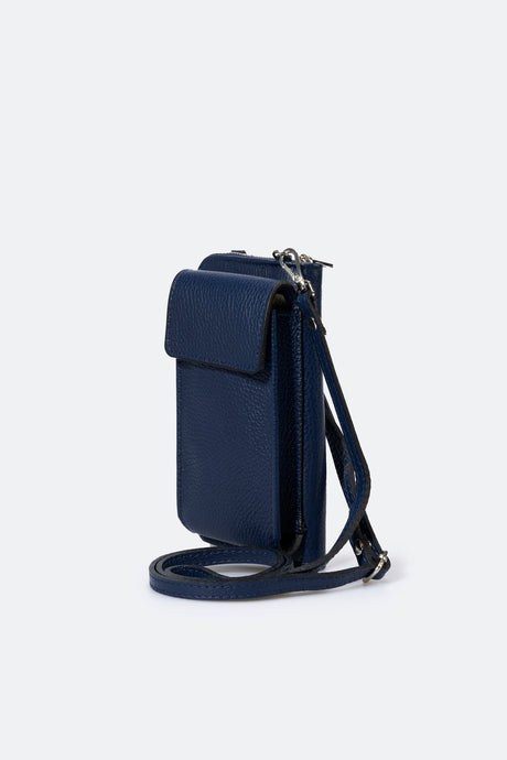 Mavis Blue Leather Bag by Prim & Proper - - Prim & Proper -