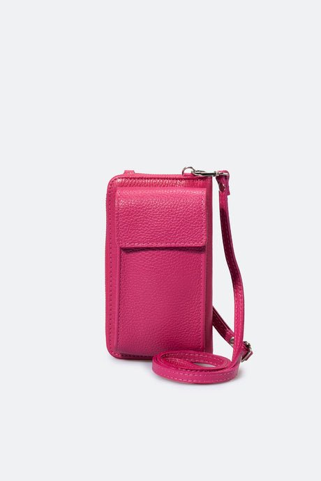 Mavis Fuxia Leather Bag by Prim & Proper - - Prim & Proper -