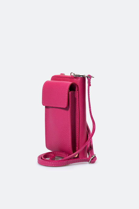 Mavis Fuxia Leather Bag by Prim & Proper - Fuxia - Prim & Proper -
