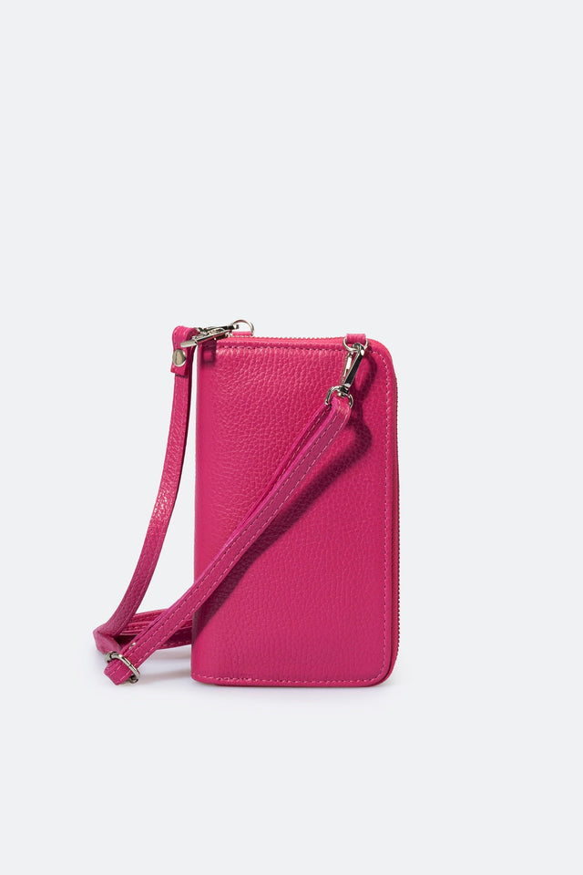 Mavis Fuxia Leather Bag by Prim & Proper - - Prim & Proper -