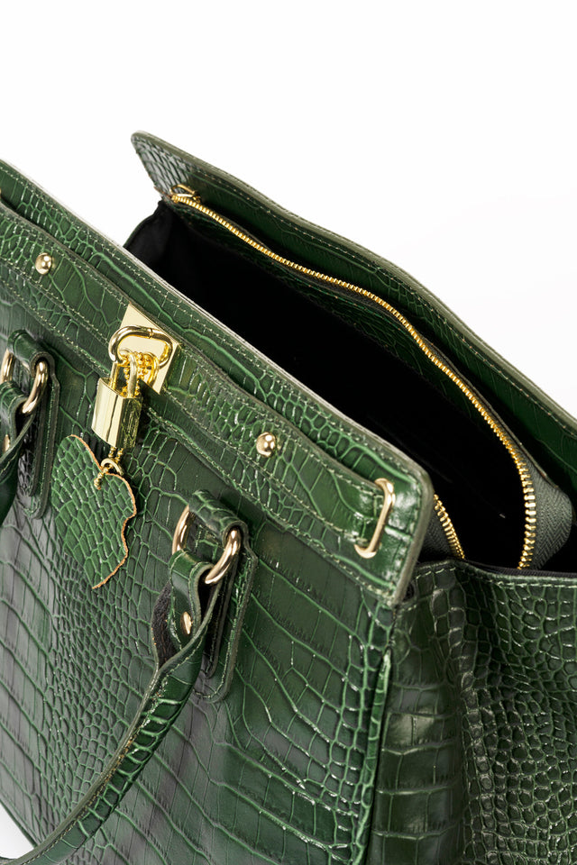 Sage Green Leather Bag by Prim & Proper - - Prim & Proper -