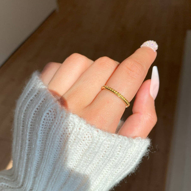 Half Dotted Ring | 18k Gold Plated - - Prim & Proper -