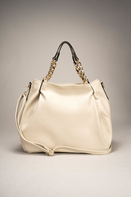 Helen Beige Leather Bag by Prim & Proper - - Prim & Proper -