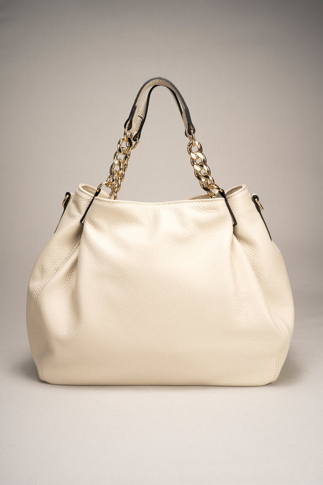 Helen Beige Leather Bag by Prim & Proper - - Prim & Proper -