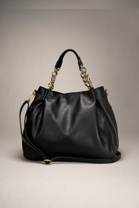 Helen Black Leather Bag by Prim & Proper - - Prim & Proper -