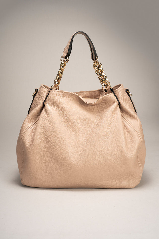 Helen Beige Leather Bag by Prim & Proper - - Prim & Proper -