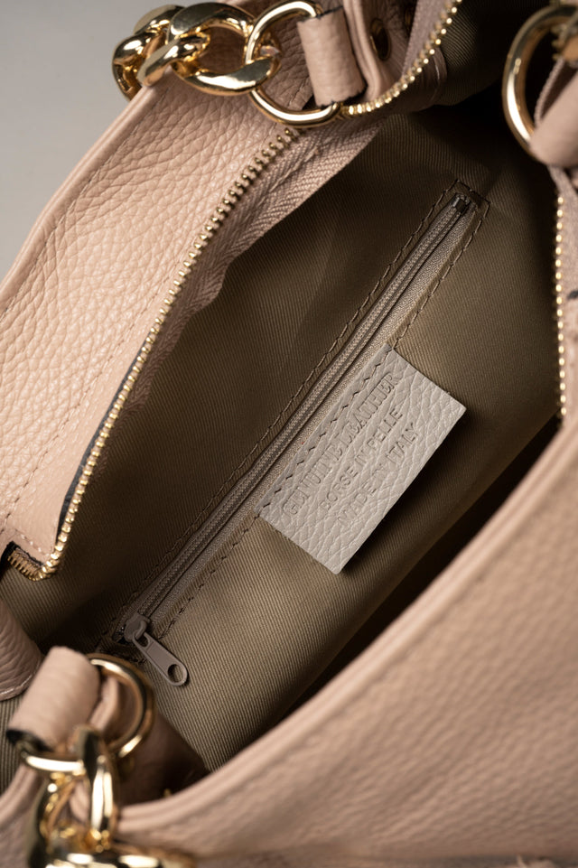 Helen Beige Leather Bag by Prim & Proper - - Prim & Proper -