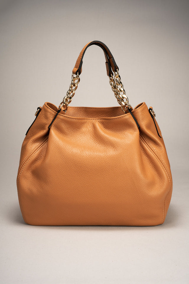 Helen Beige Leather Bag by Prim & Proper - - Prim & Proper -