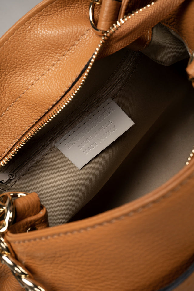 Helen Beige Leather Bag by Prim & Proper - - Prim & Proper -