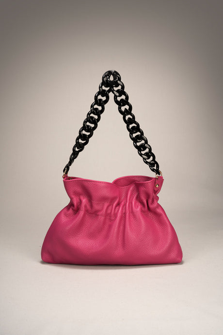 Malvina Verdemela Leather Bag by Prim & Proper - Fuxia - Prim & Proper - L 33 cm x W 4 cm x H 21 cm VERDEMELA