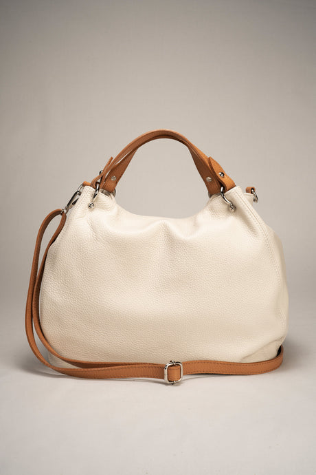 Azalea Cuoio + Black Leather Bag by Prim & Proper - Beige + Cuoio - Prim & Proper - CUOIO + BLACK L 33 cm x W 16 cm x H 28 cm