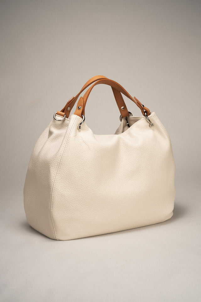 Azalea Cipria + Cuoio Leather Bag by Prim & Proper - - Prim & Proper - CIPRIA + CUOIO L 33 cm x W 16 cm x H 28 cm