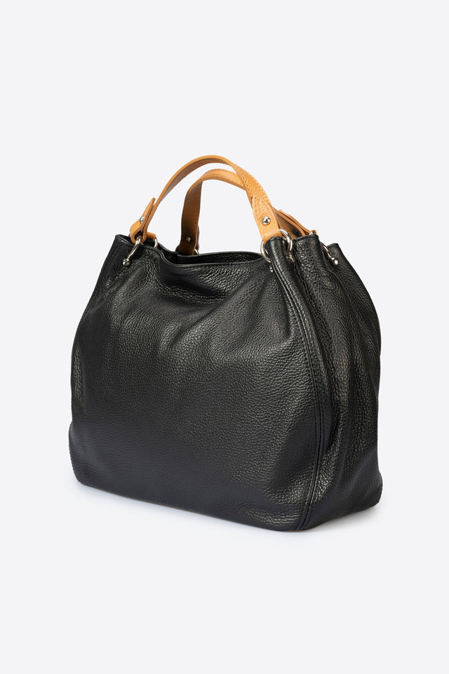 Azalea Cipria + Cuoio Leather Bag by Prim & Proper - - Prim & Proper - CIPRIA + CUOIO L 33 cm x W 16 cm x H 28 cm