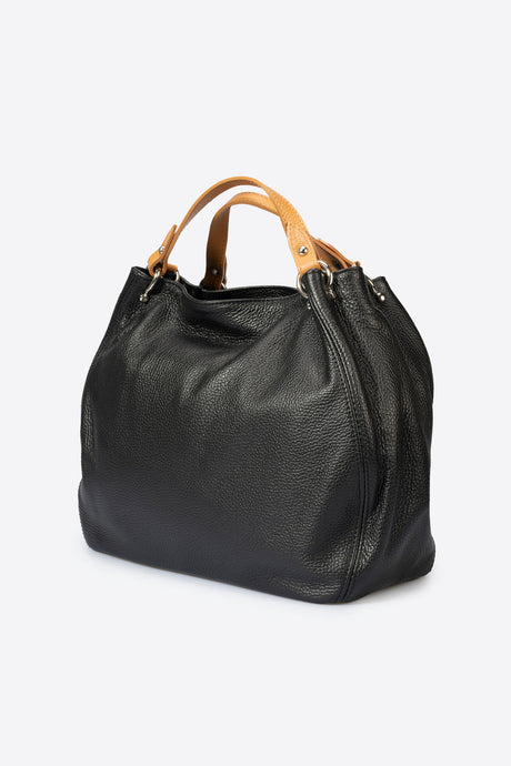 Azalea Black Leather Bag by Prim & Proper - - Prim & Proper - L 21 PISTACCHIO + CUOIO