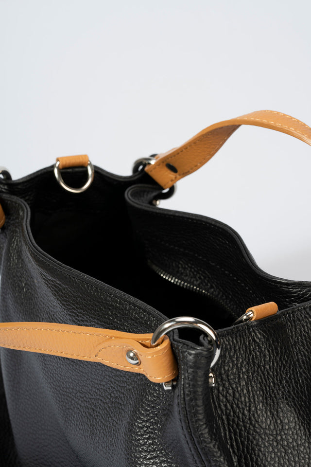 Azalea Cipria + Cuoio Leather Bag by Prim & Proper - - Prim & Proper - CIPRIA + CUOIO L 33 cm x W 16 cm x H 28 cm