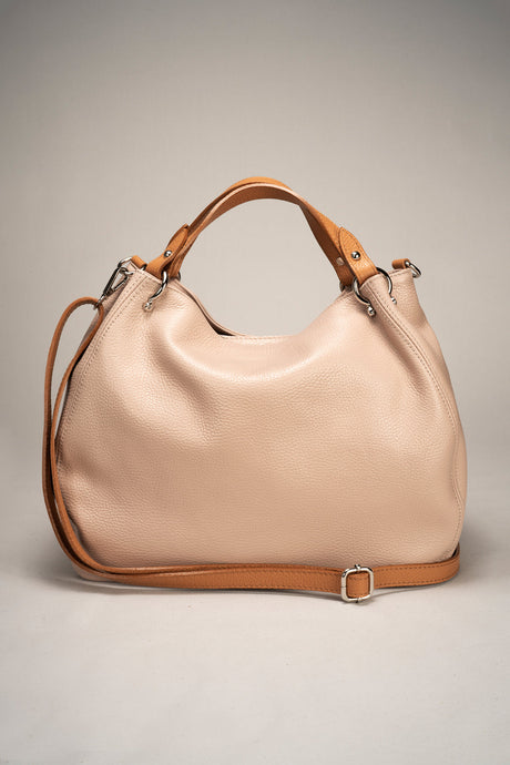 Azalea Cuoio + Black Leather Bag by Prim & Proper - Cipria + Cuoio - Prim & Proper - CUOIO + BLACK L 33 cm x W 16 cm x H 28 cm