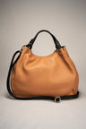 Azalea Cipria + Cuoio Leather Bag by Prim & Proper - Cuoio + Black - Prim & Proper - CIPRIA + CUOIO L 33 cm x W 16 cm x H 28 cm