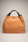 Azalea Beige + Cuoio Leather Bag by Prim & Proper - Cuoio + Black - Prim & Proper - BEIGE + CUOIO L 33 cm x W 16 cm x H 28 cm