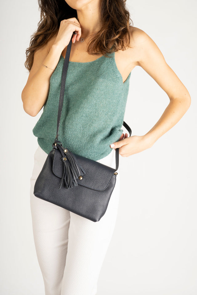 Aster Nero Leather Bag by Prim & Proper - - Prim & Proper -