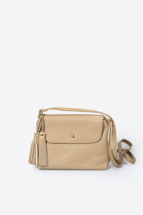 Aster Cuoio Leather Bag by Prim & Proper - Taupe - Prim & Proper -