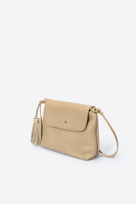 Aster Taupe Leather Bag by Prim & Proper - - Prim & Proper -