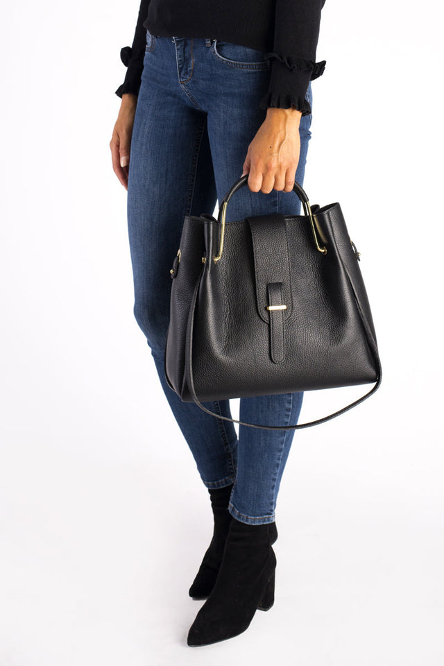 Dione Blue Leather Bag by Prim & Proper - - Prim & Proper - 13 cm 15 cm 20 cm GREY woo_import_1