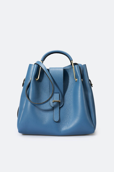 Dione Blue Leather Bag by Prim & Proper - Blue - Prim & Proper - 13 cm 15 cm 20 cm GREY woo_import_1