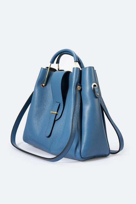 Dione Blue Leather Bag by Prim & Proper - - Prim & Proper - 13 cm 15 cm 20 cm GREY woo_import_1