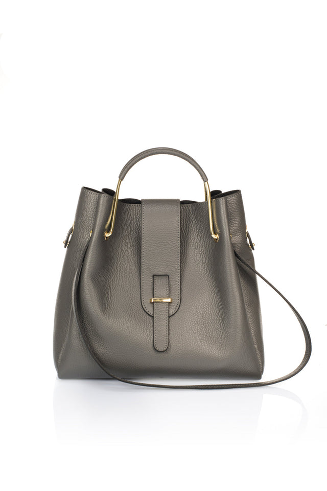 Dione Mineral Leather Bag by Prim & Proper - - Prim & Proper - 13 cm 15 cm 20 cm GREY woo_import_1