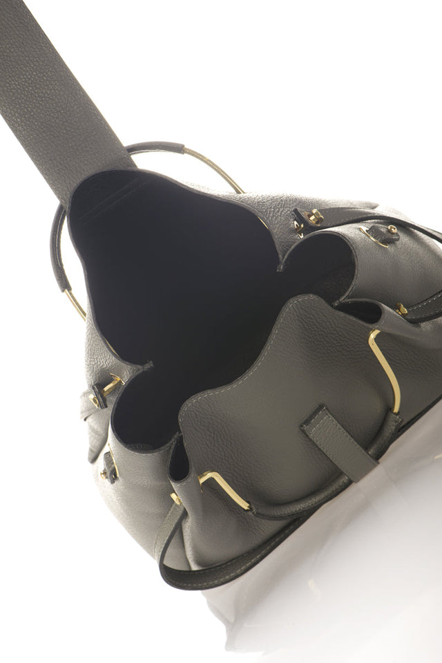 Dione Blue Leather Bag by Prim & Proper - - Prim & Proper - 13 cm 15 cm 20 cm GREY woo_import_1