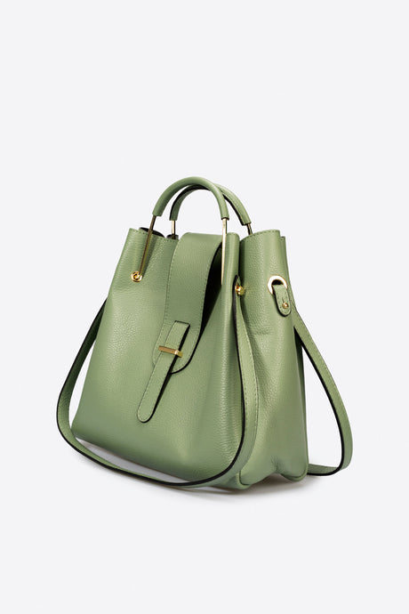Dione Menta Leather Bag by Prim & Proper - - Prim & Proper - 13 cm 15 cm 20 cm GREY woo_import_1