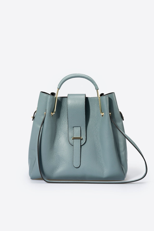 Dione Blue Leather Bag by Prim & Proper - Mineral - Prim & Proper - 13 cm 15 cm 20 cm GREY woo_import_1