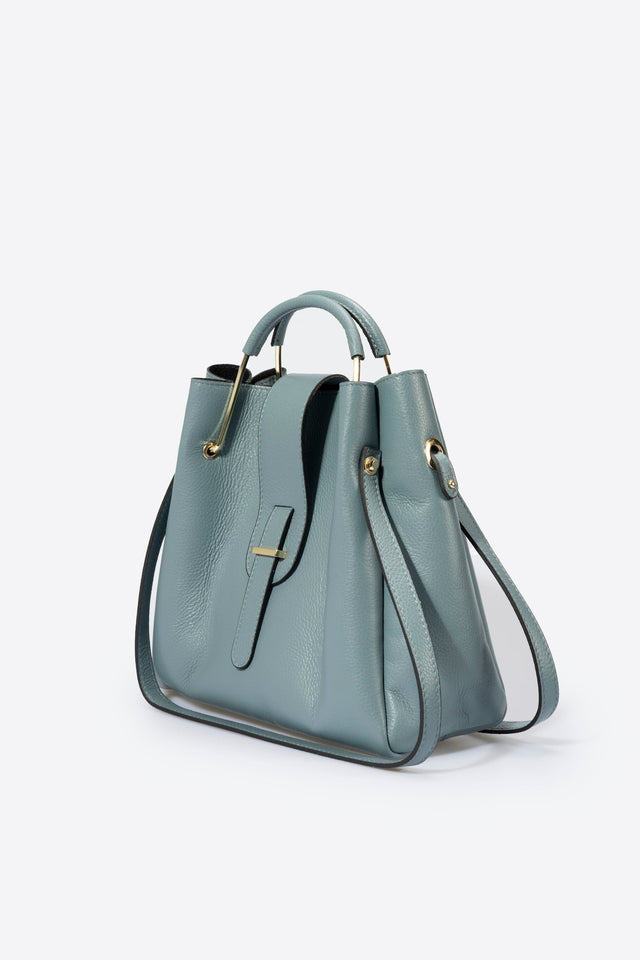 Dione Blue Leather Bag by Prim & Proper - - Prim & Proper - 13 cm 15 cm 20 cm GREY woo_import_1