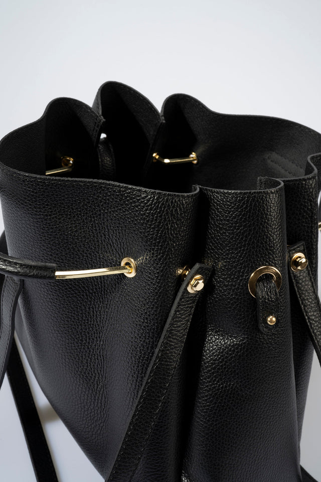 Dione Nero Leather Bag by Prim & Proper - - Prim & Proper - 13 cm 15 cm 20 cm GREY woo_import_1