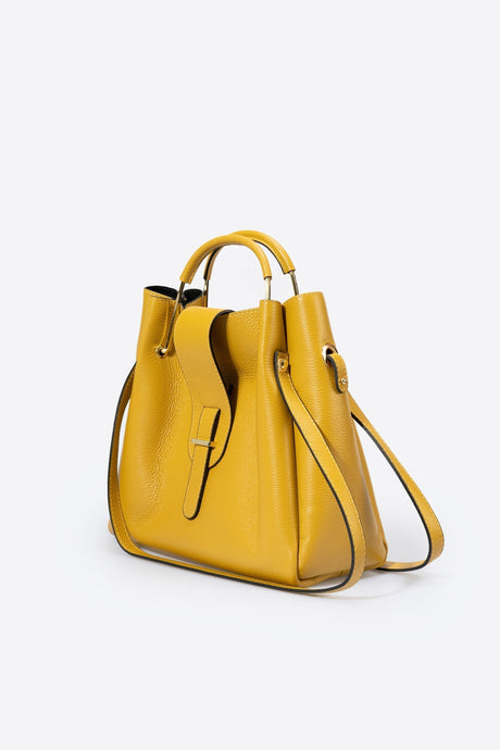 Dione Senape Leather Bag by Prim & Proper - - Prim & Proper - 13 cm 15 cm 20 cm GREY woo_import_1