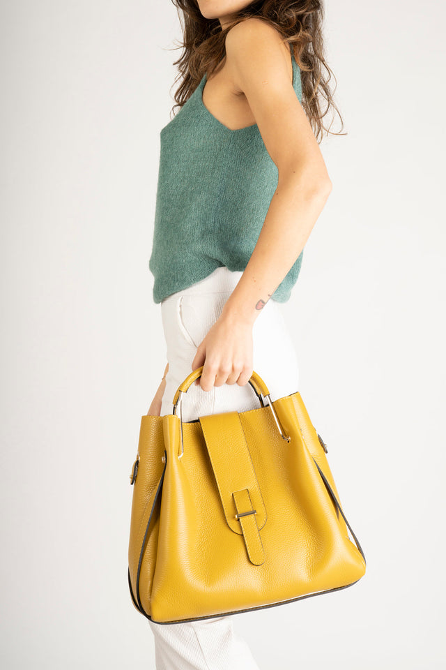 Dione Cuoio Leather Bag by Prim & Proper - - Prim & Proper - 13 cm 15 cm 20 cm GREY woo_import_1