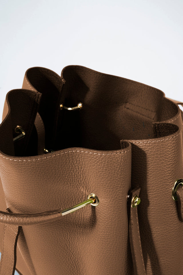 Dione Cuoio Leather Bag by Prim & Proper - - Prim & Proper - 13 cm 15 cm 20 cm GREY woo_import_1