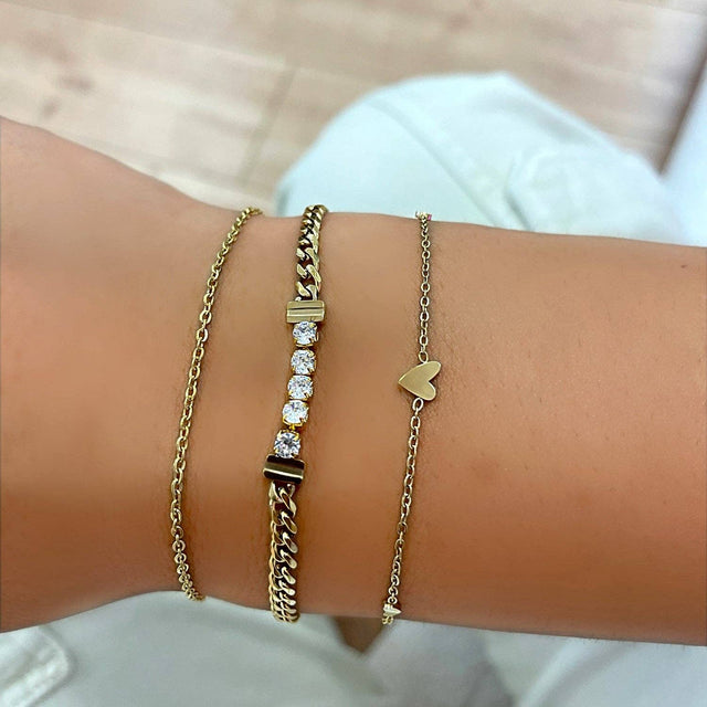 5 Stone Bracelet | 18k Gold Plated - - Prim & Proper -