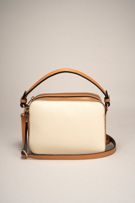 Bonnie Beige+cuoio Leather Bag by Prim & Proper - - Prim & Proper -