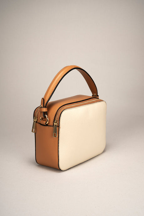 Bonnie Beige+cuoio Leather Bag by Prim & Proper - Bonnie Beige+cuoio - Prim & Proper -