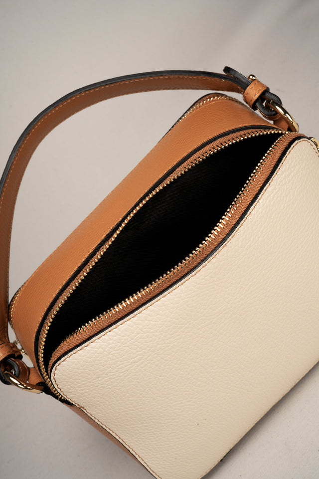 Bonnie Cuoio+black Leather Bag by Prim & Proper - - Prim & Proper -