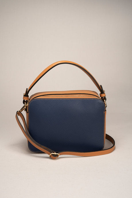 Bonnie Blue Jeans+cuoio Leather Bag by Prim & Proper - - Prim & Proper -
