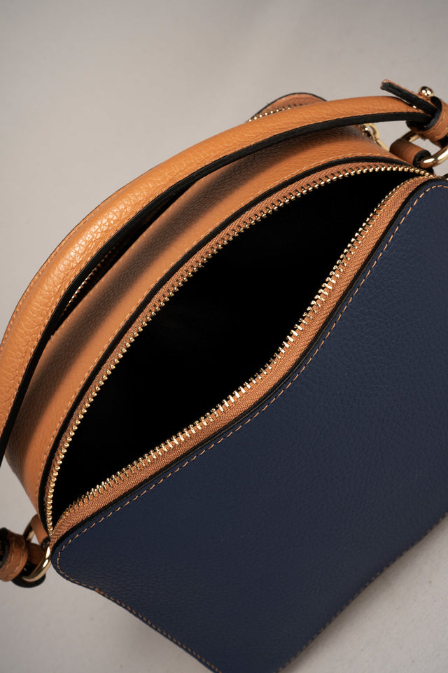 Bonnie Blue Jeans+cuoio Leather Bag by Prim & Proper - - Prim & Proper -