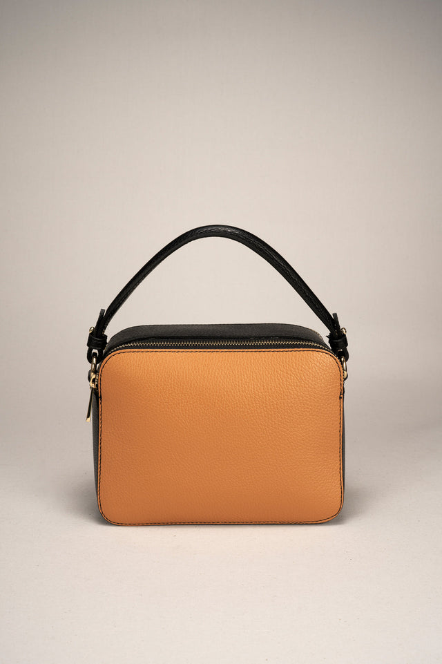 Bonnie Cuoio+black Leather Bag by Prim & Proper - - Prim & Proper -
