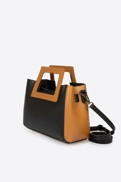 Anthea Black+cuoio Leather Bag by Prim & Proper - - Prim & Proper -